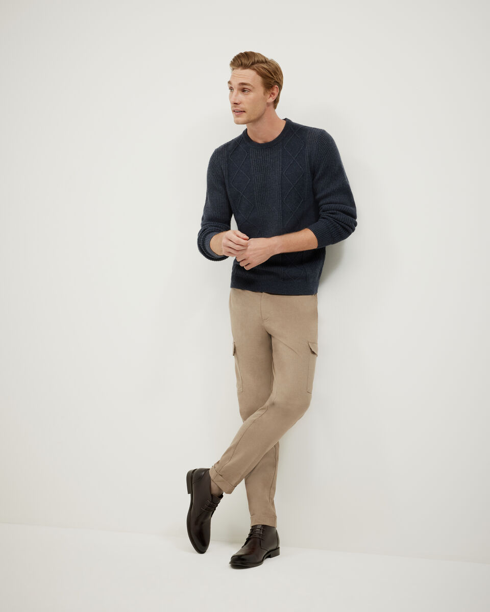 Cable Crew Neck Knit, Navy, hi-res